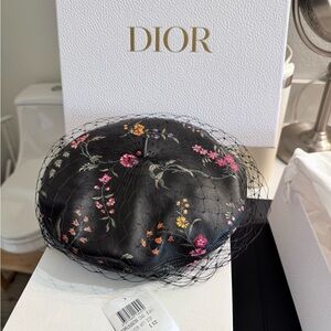 Dior leather beret
